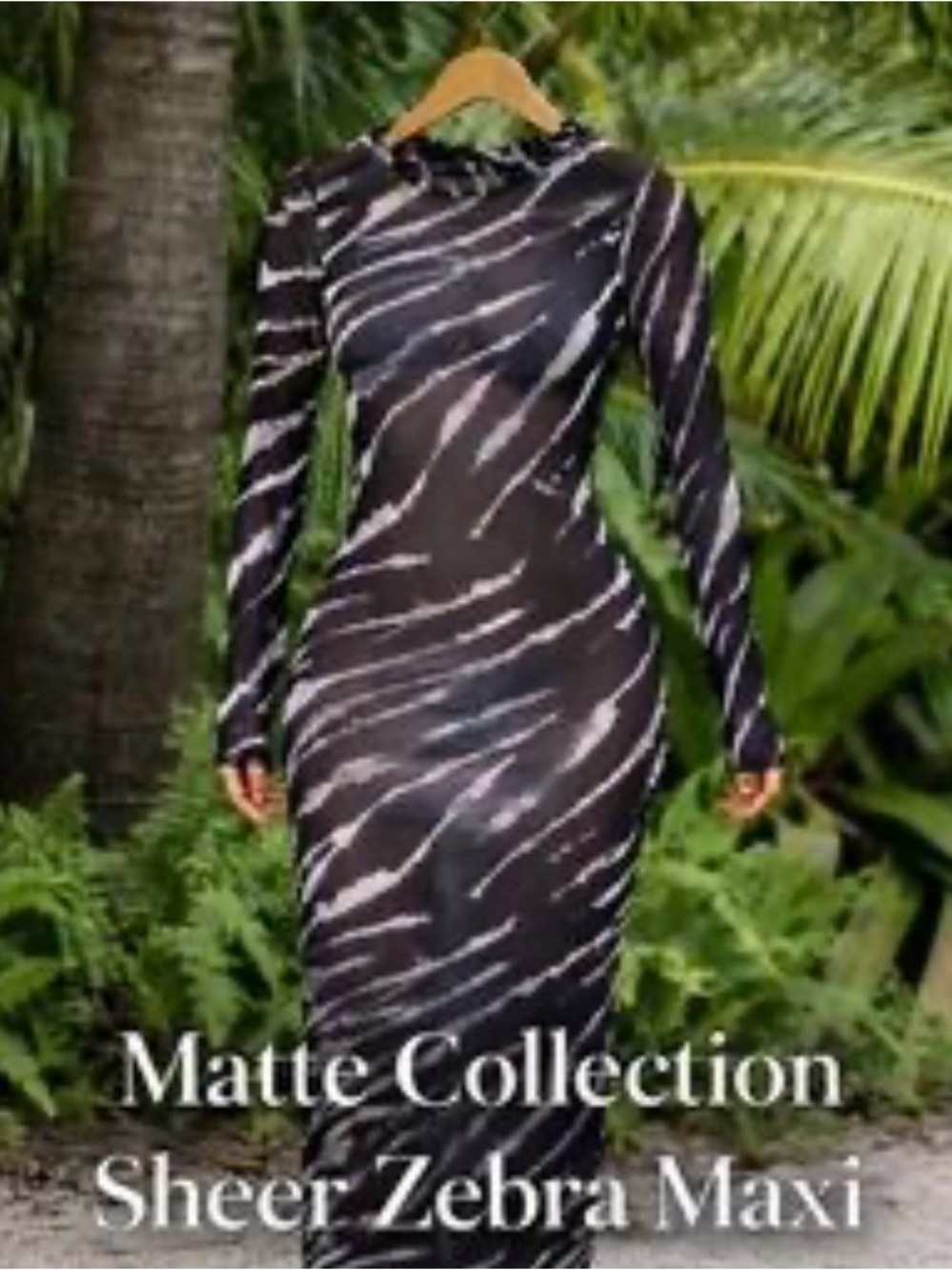 Sheer Zebra Maxi Coverup - Black/White
